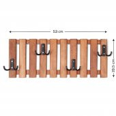 Ahşap Duvar Ve Kapı Askısı Elbise Askılık Düz Model 4 Askılı - 3