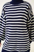 Balon Kol Çizgili Triko Tunik Lacivert thumbnail 4