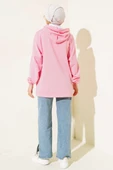 Kapüşonlu Oversize Sweat Pembe thumbnail 3