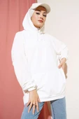 Kapüşonlu Oversize Sweat Ekru thumbnail 1