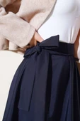 Bel Bağlamalı Çan Etek Lacivert thumbnail 4