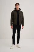 Cazador 24KCEED01047 Haki Erkek Soft Shell Kapişonlu Önü Fermuarlı 3 Cepli %96 Polyester %4 Elastan Silim Fit Mont - 1