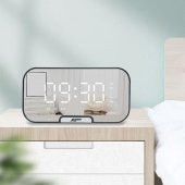ALLY Q5 Bluetooth Hoparlör FM Radyo Dijital Masa Saati Alarm Uya - 3