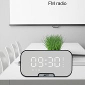 ALLY Q5 Bluetooth Hoparlör FM Radyo Dijital Masa Saati Alarm Uya - 6