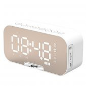 ALLY Q5 Bluetooth Hoparlör FM Radyo Dijital Masa Saati Alarm Uya - 7