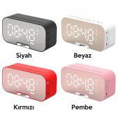 ALLY Q5 Bluetooth Hoparlör FM Radyo Dijital Masa Saati Alarm Uya - 8