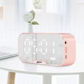 ALLY Q5 Bluetooth Hoparlör FM Radyo Dijital Masa Saati Alarm Uya - 12