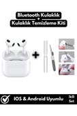 Tüm Akıllı Telefonlarla Uyumlu Bluetooth V5 Kulak İçi Kulaklık+Kulaklık Temizleme Kiti İkili Set thumbnail 1
