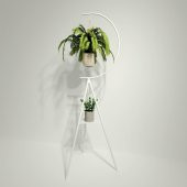 Dekoratif Metal Çiçeklik Saksı Askısı Dekoratif Saksılık Beyaz - 2