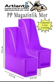 Mor Magazinlik Demonte Plastik 2 Adet Plastik Kutu Klasörü Magazinlik A4 Dosya ve Masa Düzenleyici Sınıf Ev Ofis - 1