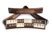 Helena Wood Art Mozaikli Oval Masif Okey Takımı Ceviz - 1
