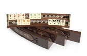 Helena Wood Art Mozaikli Oval Masif Okey Takımı Ceviz - 2