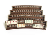 Helena Wood Art Mozaikli Oval Masif Okey Takımı Ceviz - 6