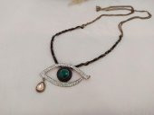 Hdmarketim Swarovski Yeşil Zümrüt Renk Herşeyi Gören Göz Kolye - 2