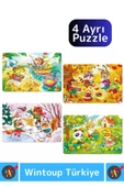 Premium Eğitici Zeka El Göz Koordinasyon Geliştirici Çocuk 12 + 16 + 20 + 24 Parça "4 MEVSİM" Puzzle thumbnail 3
