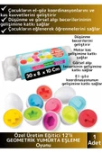 Premium Çocuk Eğitici El Göz Koordinasyonu Zeka Geliştirici 12'li Geometrik Yumurta Eşleme Oyunu thumbnail 1