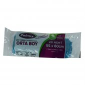 Çöp Torbası Orta Boy 55x60Cm 70Gr 11Mikron 30Lt Mavi Rulo 20 Adet - 2