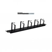 1U 19" YATAY ORGANİZER 5 KANCALI METAL KABİNET KABLO TOPLAYICI - 1