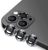 iPhone 12 Pro Kamera Lens Koruyucu Cam Metal Kenarlı 3lü Set - 2