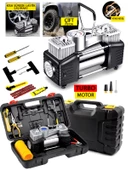 Germany Style Alman  Pro Çift Pistonlu Dk 85 Litre Çelik Gövde  Araç Lastik Bot Şişirme Tamir Kitli - 1