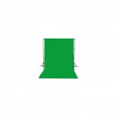 Chromakey-Green Screen-Greenbox- Yeşil Fon Perde (3X3M) +Fon Standı - 1