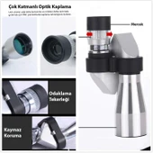 TriLine 8x20 HD Çözünürlük 1000m Görüş Taşınabilir Metal Monoküler Mini Cep Dürbün - 12