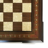 Helena Wood Art El Yapımı Masif Ahşap Sedefli Satranç Tablası Ceviz 59x59cm - 5