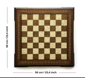 Helena Wood Art El Yapımı Masif Ahşap Sedefli Satranç Tablası Ceviz 59x59cm - 3