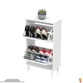 Modilayn UMAY Ayaklı Kapı Önü 52 x 90 x 26 cm’ lik 2 Düşer Kapak 4 Göz Bölmeli Ayakkabılık - 5