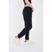 Lucky Life Kadın Lastikli Üç İplik Baskılı Eşofman Pantolon - Lacivert - 4