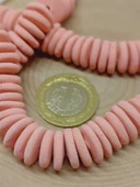 Pembe Pigmentli Yassı Mat Seramik Boncuk Dizi 10-12mm/23cm (54202) thumbnail 2