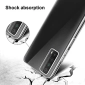 FitCase Huawei P Smart 2021 Kılıf Kamera Korumalı Silikon Şeffaf Arka Kapak - 3