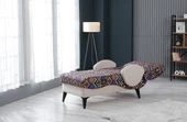 Meşe Home Pascal Desenli ve Düz Kumaş Plastik Yüksek Ayaklı Minderli Bazalı Modern Kademeli Tv Koltuğu - 7