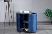 Meşe Home Marvel Tezgahlı Depolama Alanlı Tekerlekli Nubuk Kumaş Puf - Bench - 2