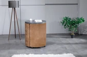 Meşe Home Marvel Tezgahlı Depolama Alanlı Tekerlekli Nubuk Kumaş Puf - Bench - 1