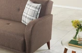 Meşe Home Rinka Süngerli Kollu Bazalı Yataklı Kahve Üçlü Koltuk Kanepe - 6