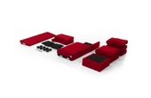 Meşe Home Plus Kılıflı Torba Yaylı Keten Kumaş Fonksiyonel Üçlü Kanepe Koltuk Kırmızı - 5