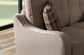 Meşe Home Plus Kılıflı Torba Yaylı Keten Kumaş Fonksiyonel Üçlü Kanepe Koltuk Açık Kahve - 2