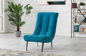 Meşe Home Smart Kılıflı Süngerli Metal Ayaklı Berjer Mavi - 1