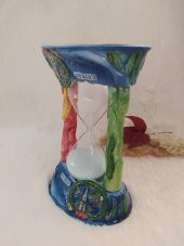 Hdmarketim Seramik Nostaljik Dekoratif Cam Fanuslu Kum Saati - 2