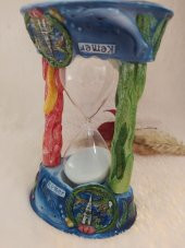 Hdmarketim Seramik Nostaljik Dekoratif Cam Fanuslu Kum Saati - 4