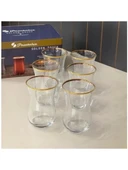 Paşabahçe 42021 Yaldızlı Çay Bardağı 120 cc 6'lı - 1