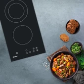 Simfer 3370 2G Elektrikli 30 cm Siyah Cam Ankastre Ocak thumbnail 3