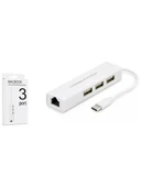 Hadron HDX7007 Type-C 3.1 Ethernet Çevirici 3x USB Hub - 1