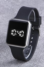 SaaTTino Gümüş Renk Silikon Kordonlu Dokunmatik Led Kasa Unisex Kadın Saat ST-303840 - 1