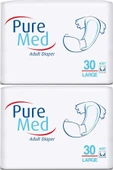 Puremed Hasta Bezi Bel Bantlı Tekstil Yüzey Large L-Büyük 60 Adet (2PK*30) - 1