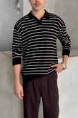 Erkek Pamuklu Polo Yaka Oversize Triko Kazak - 5