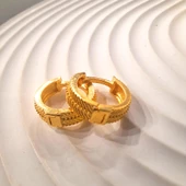 14 Ayar Altın Halka Küpe Sarı Ziynet Gold ZG2137 - 1