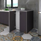 Kenzlife bulaşık&çamaşır&kurutma makinesi dolabı kapaklı nurten gri 90X70X60 banyo ofis - 1