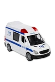 14 cm Işıklı Sesli Çek Bırak Metal Polis Arabası ile Sonsuz Eğlence! - 3